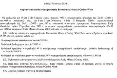 Uchwała Rady Miasta i Gminy Wleń z dnia 27 czerwca 2024 r. w sprawie ustalenia wynagrodzenia Burmistrza Miasta i Gminy Wleń