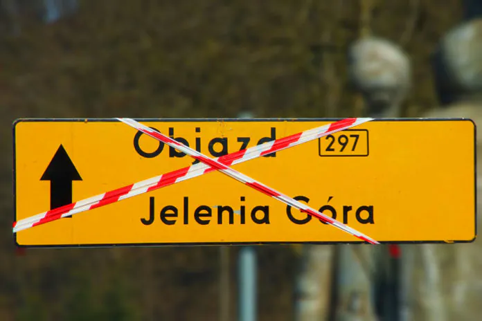 Pławna objazd Jelenia Góra