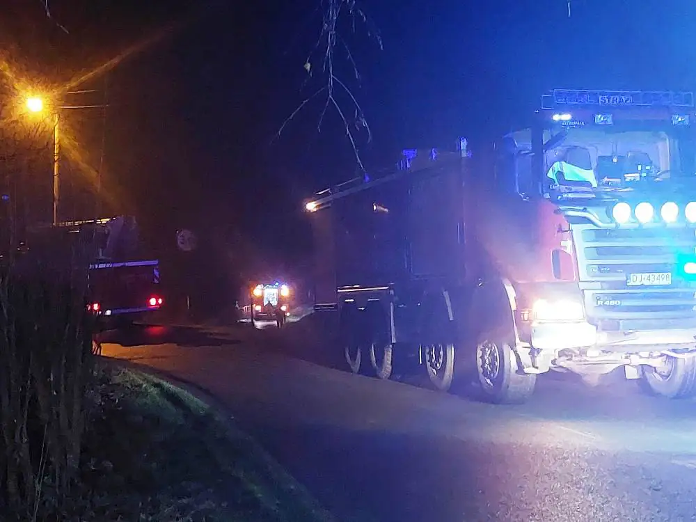 Nocna akcja strażaków 1 pozar plawna