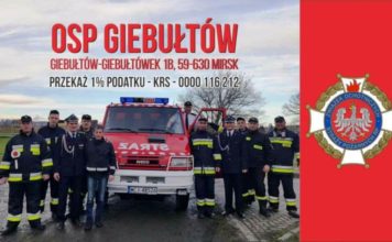 Przekaż 1% podatku dla strażaków z OSP Giebułtów