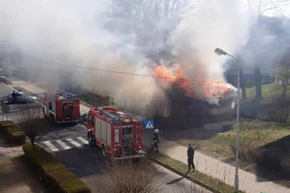 pożar pawilonu kolejowa