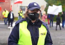 Protest na drodze krajowej w Chmieleniu