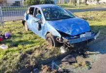 Pijacki rajd zakończył dachowaniem