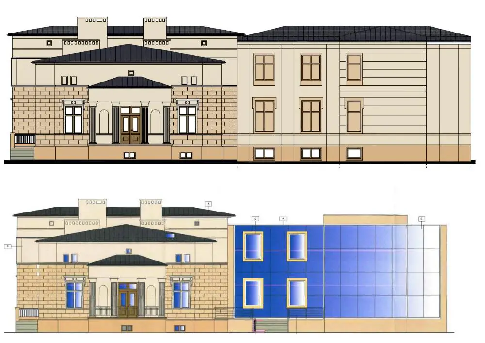 Gryfów Śląski. Trzecie podejście do odnowienia ośrodka kultury 1 Gryfow Slaski koncepcje elewacji osrodka kultury M GOK