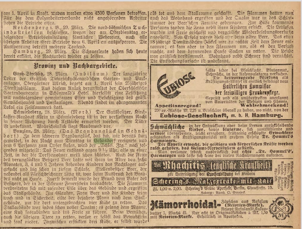 artykuł z ,,Der Oberschelsische Wanderer" z dnia 30 III 1907 r