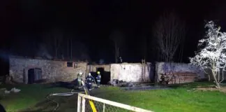 W nocy spłonął budynek gospodarczy