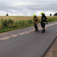 Plama oleju na drodze Lubomierz - Popielówek 2