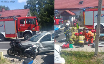 Ranny motocyklista trafił do szpitala