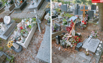 Dewastacja na cmentarzu komunalnym