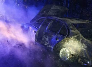 Pożar samochodu Proszowa