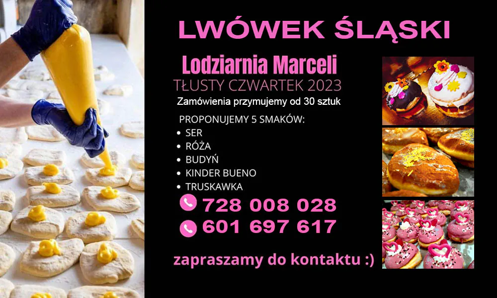 Kolejka po pączki Marceli w Lwówku Śląskim 3 Lodziarnia Marceli Lwowek Slaski paczki