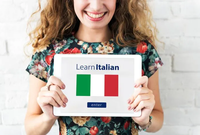 Learn Italian Language Online Education Concept Learn Italian Language Online Education Concept