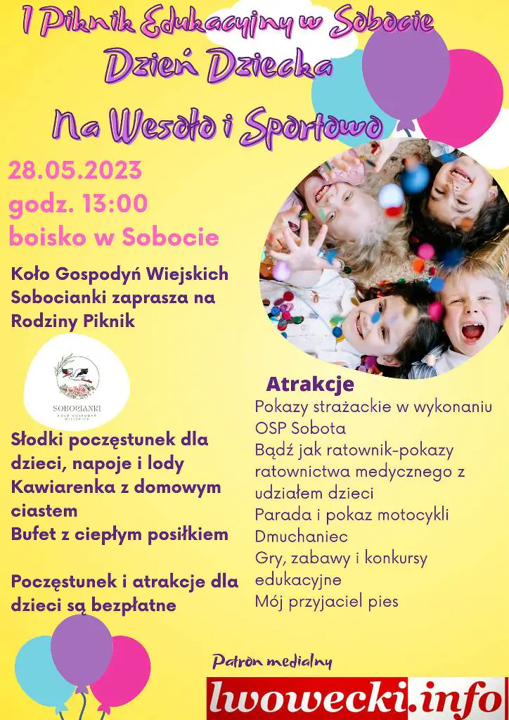 piknik edukacyjny dzien dziecka w sobocie