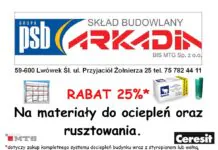 PSB Arkadia oferuje promocje 25% do zakupu systemu ociepleń i wynajmu rusztowań! Arkadia promocja ocieplenia