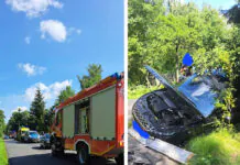 Auto wjechało do rowu. Kierowca z ponad 3 promilami!