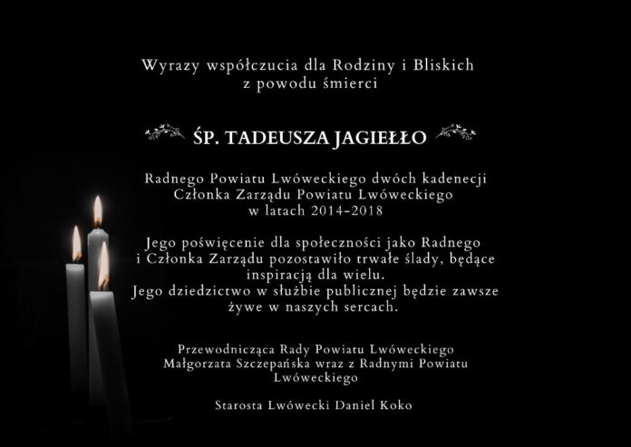 kondolencje Powiat Tadeusz Jagiełło