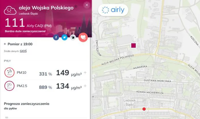 jakość powietrza lwówek