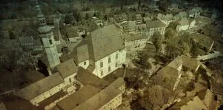 Lubomierz dron klasztor z lotu ptaka