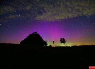 Wleń zorza polarna gwiazdy perseidy noc 08