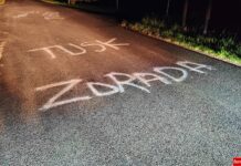 precz tusk droga graffiti jezdnia prawo napis