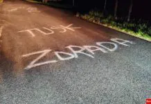 precz tusk droga graffiti jezdnia prawo napis