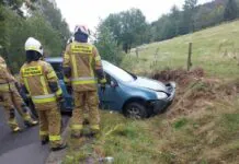 Straciła panowanie nad autem. Volkswagen dachował