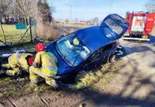 Samochód wypadł z drogi