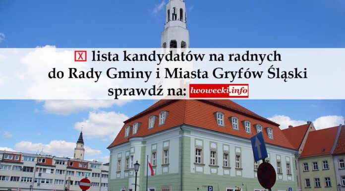 lista kandydatów na radnych do rady gminy i miasta gryfów śląski wybory 2024