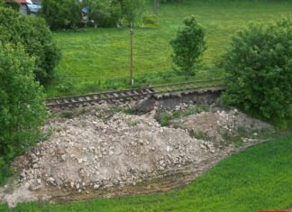lwówek powódź ulica Graniczna tory 01