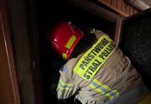 Strażacy dysponowani do pożaru komina