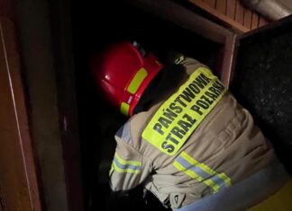 Strażacy dysponowani do pożaru komina