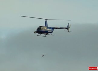 Robinson latał tuż nad domami