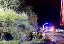 Czołowe zderzenie Audi z Hyundaiem