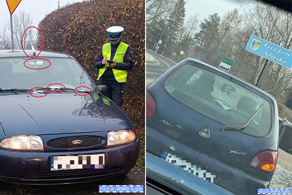 Folia aluminiowa i płyty CD nie uchroniły go przed kontrolą