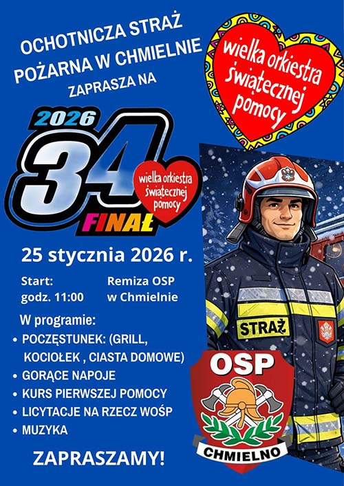 Strażacy OSP w Chmielnie zagrają z WOŚP