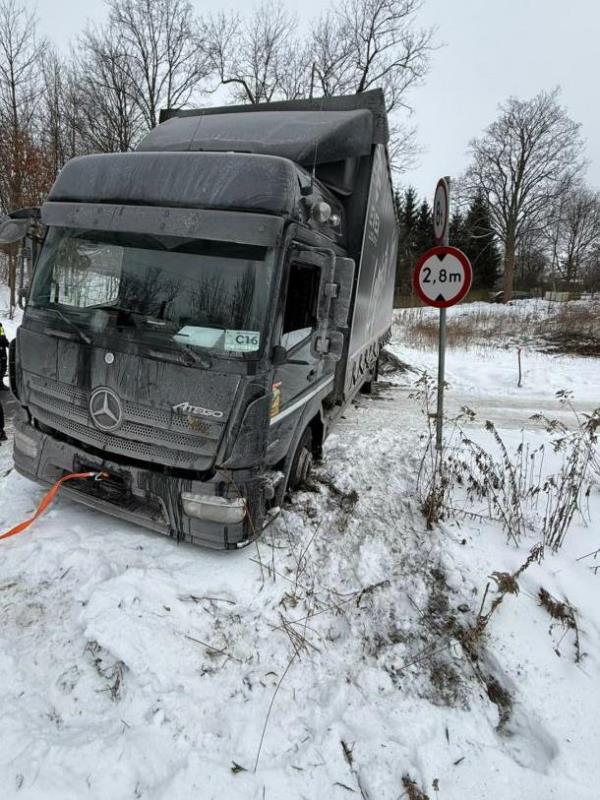 Ciężarówka w rowie