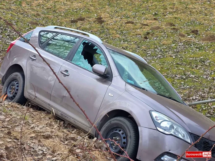 KIA porzucona na poboczu drogi