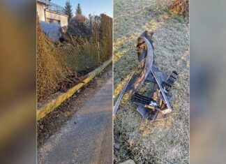 Wypadł z drogi. Wjechał w płot. Sprawca poszukiwany