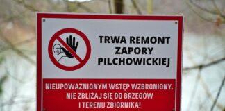 Zamykają zaporę. Z Jeziora Pilchowickiego znika woda Zamykają zaporę Jeziora Pilchowickiego