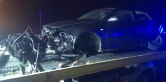 audi wypadek drzewo silnik