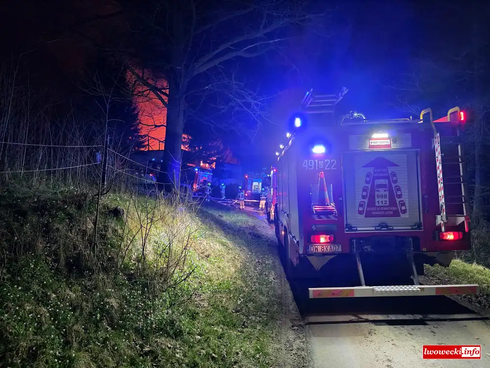 Pożar budynku 2 pozar budynku krzewie wielkie 02