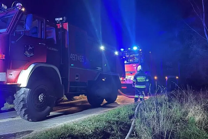 pożar nieużytków Ubocze