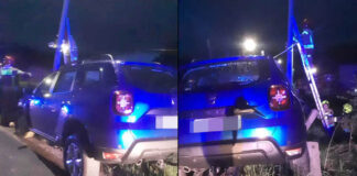 Dacia wypadła z drogi