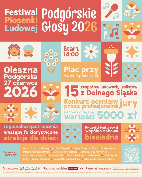 Już w sobotę Festiwal Piosenki Ludowej „Podgórskie Głosy 2026” 1 Festiwal Piosenki Ludowej „Podgórskie Głosy 2026”