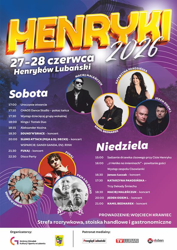 HENRYKI 2026– dwa dni muzyki, humoru i zabawy