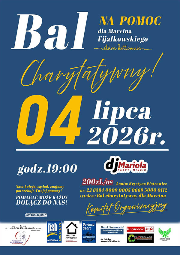 Zapraszamy na Bal Charytatywny dla Marcina 1 bal plakat 2