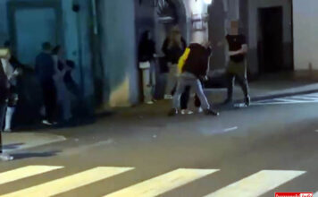Wybryki chuligańskie w centrum Gryfowa Śląskiego. Policja ustala sprawców. chuligan bójka gryfów żabka centrum