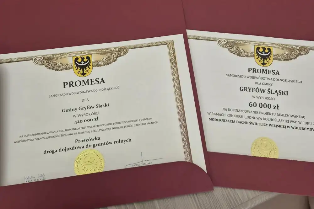 Blisko pół miliona złotych dla Gryfowa Śląskiego 1 gryfow promesa 2026 1