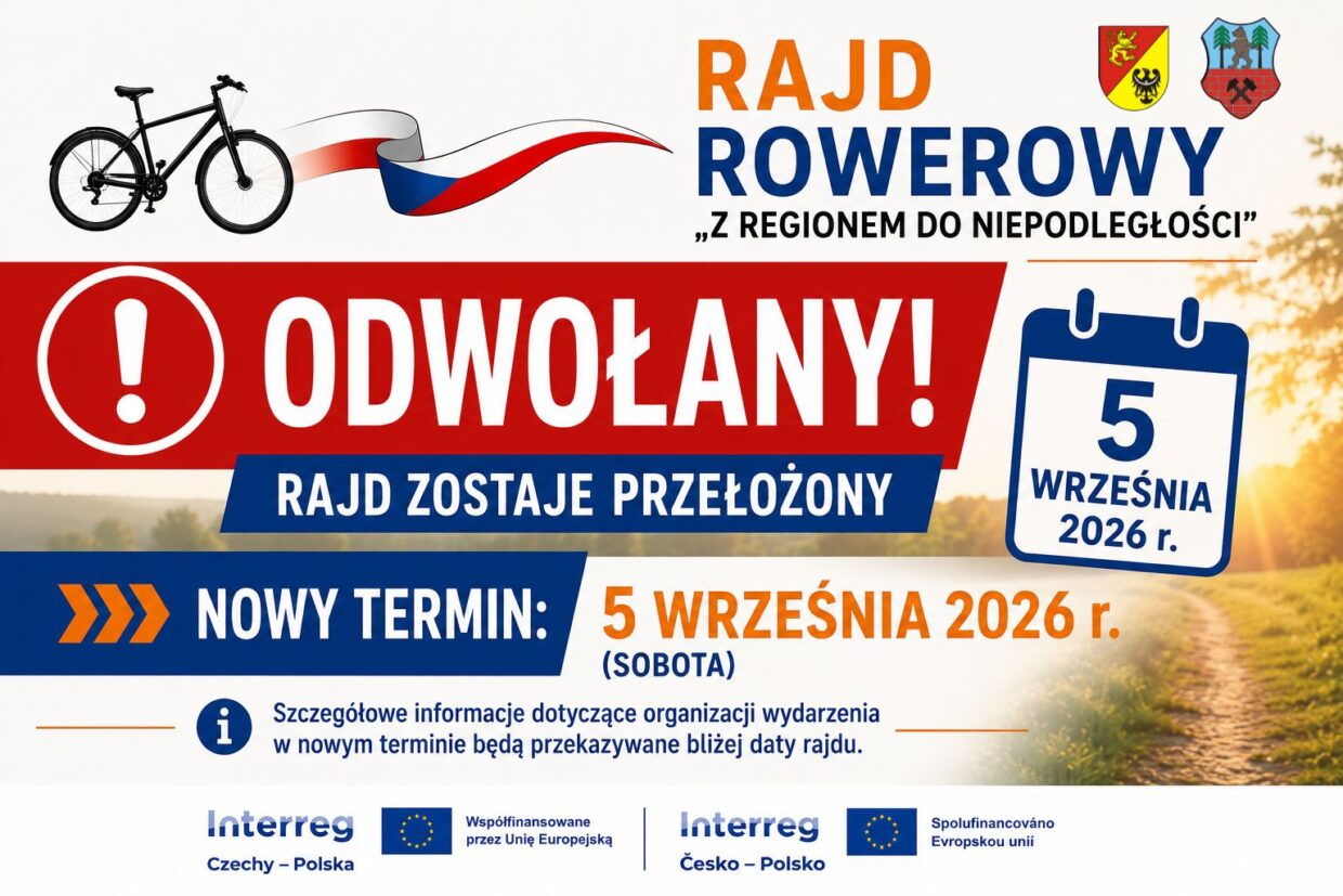 Ważna informacja – zmiana terminu rajdu rowerowego