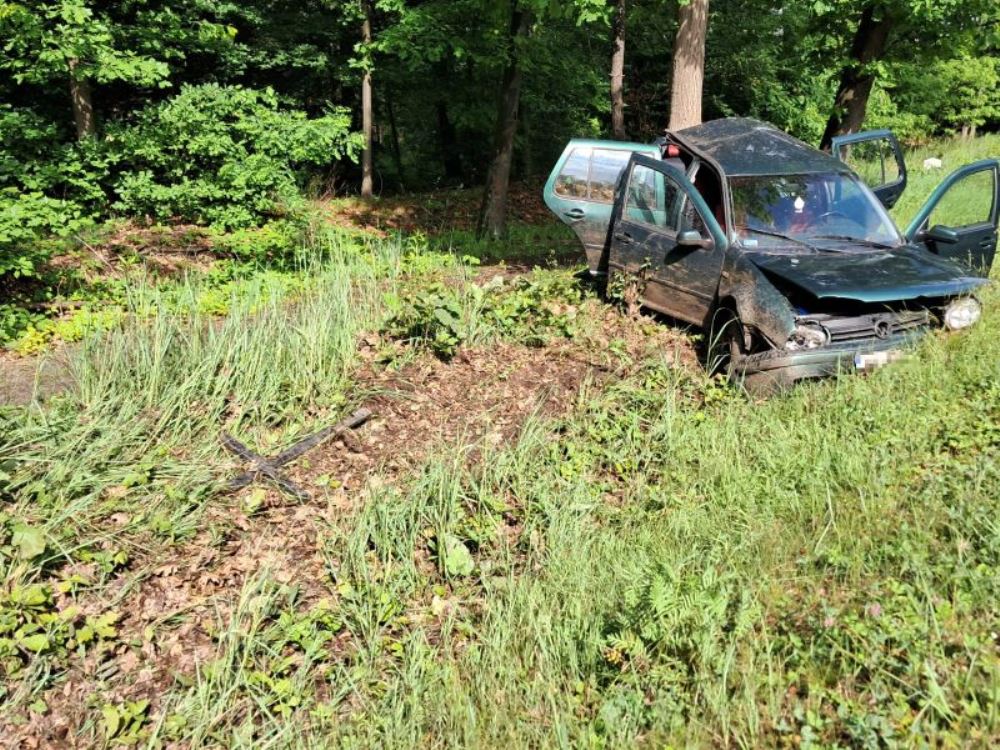 Tyle zostało z Volkswagena 2 wypadek Czerwona Woda 3